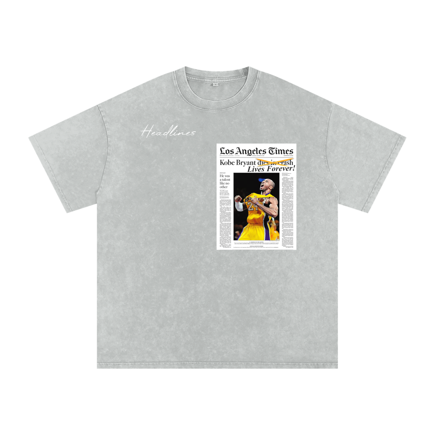 HEADLINES. – Tribute Newsprint Vintage Tee