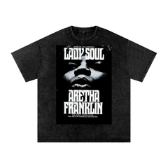 Lady Soul Aretha Franklin Vintage Acid Wash