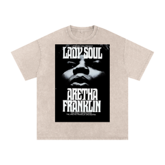 Lady Soul Aretha Franklin Vintage Acid Wash