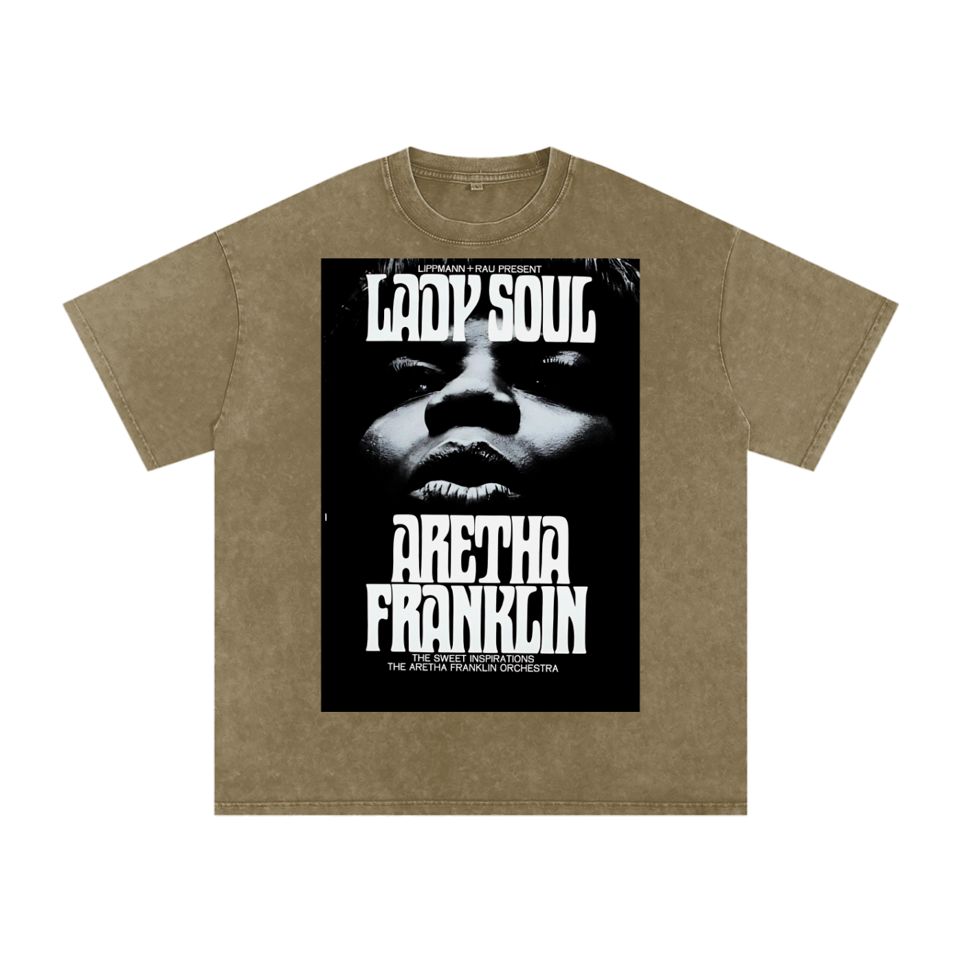 Lady Soul Aretha Franklin Vintage Acid Wash
