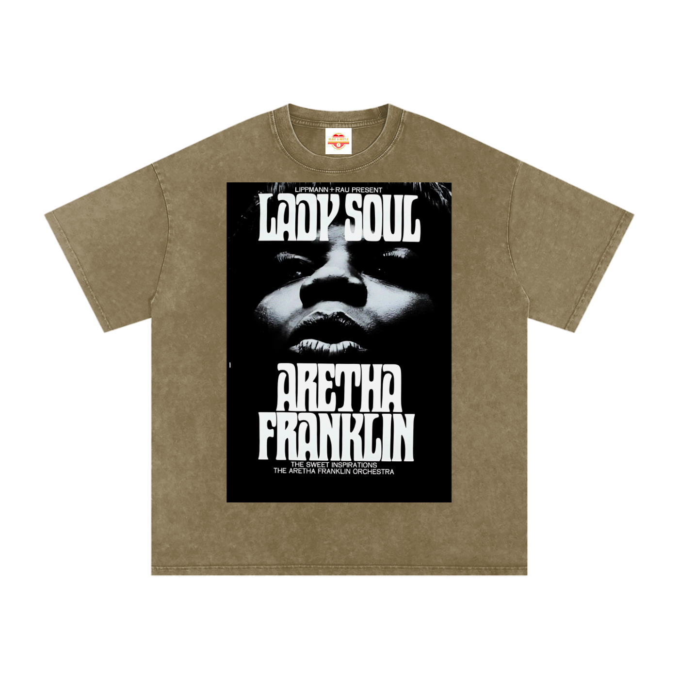 Lady Soul Aretha Franklin Vintage Acid Wash