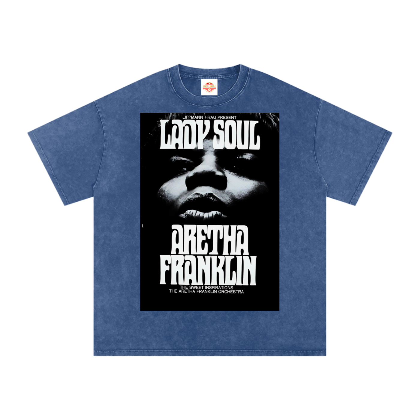 Lady Soul Aretha Franklin Vintage Acid Wash