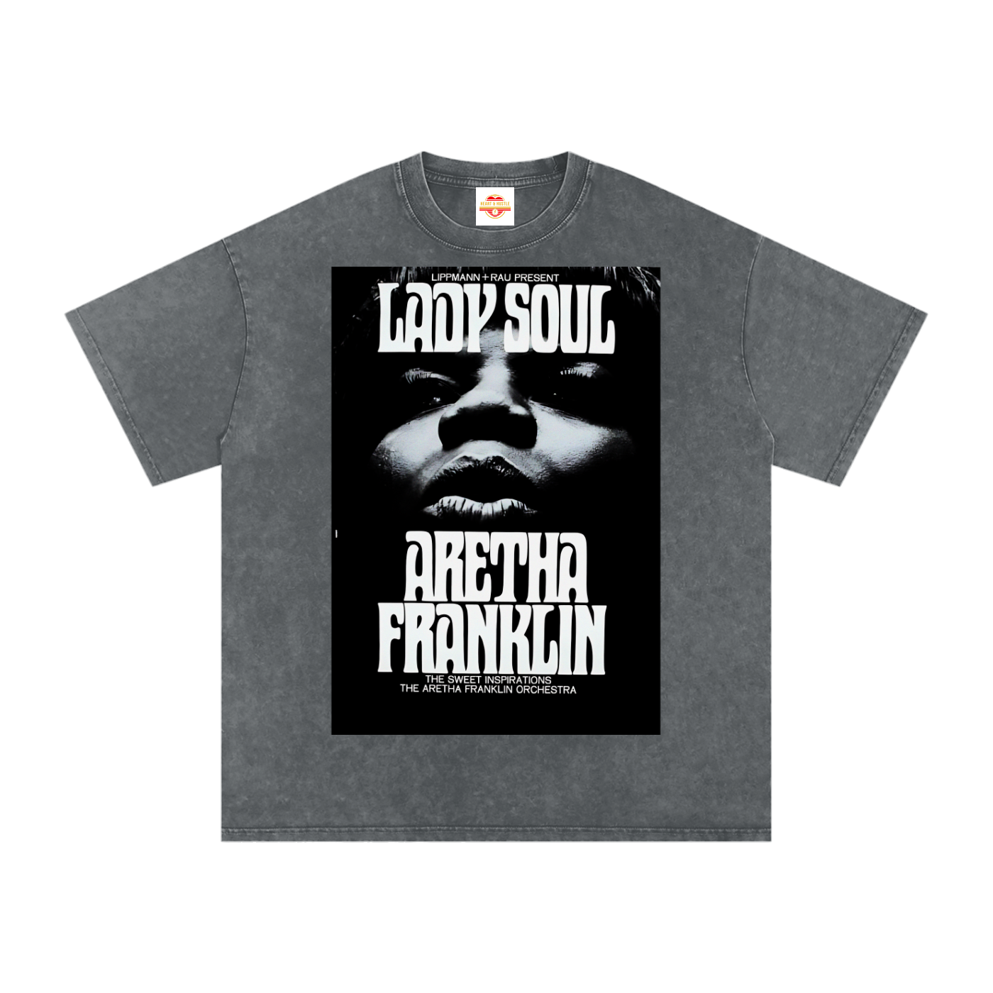Lady Soul Aretha Franklin Vintage Acid Wash
