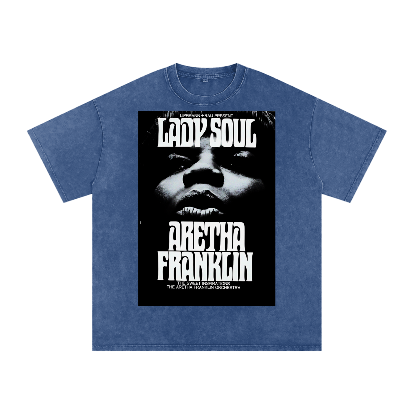 Lady Soul Aretha Franklin Vintage Acid Wash